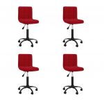 Cadeiras de Jantar Giratórias 4 Peças Veludo Vermelho Tinto - 3087580