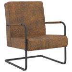325734 Cantilever Chair Brown Fabric - 325734