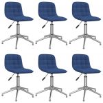 3086795 Swivel Dining Chairs 6 Peças Blue Fabric (334055x3) - 3086795
