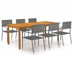 7 Peças Conjunto de Jantar para Jardim Cinzento - 3067923