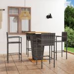 5 Peças Conjunto de Bar para Jardim Cinzento - 3064871