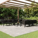 11 Peças Conjunto Lounge Jardim com Almofadões Alumínio Antracite - 3107826