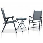 Conjunto Bistrô 3 Peças Aço Cinzento - 3054571
