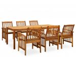 3058090 7 Piece Garden Dining Set With Cushions Solid Acacia Wood (45963+2x312129) - 3058090