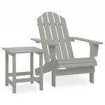 Cadeira de Jardim Adirondack com Mesa Madeira de Abeto Cinzento - 315920