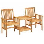 Cadeiras de Jardim com Mesa de Centro 159x61x92 cm Acácia Maciça - 45933