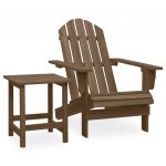 Cadeira de Jardim Adirondack com Mesa Madeira de Abeto Castanho - 315921