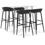 5 Peças Conjunto de Bar Branco e Preto - 3057409