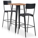 3 Peças Conjunto de Bar em Aço Preto - 276849