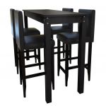 Mesa de Bar com 4 Cadeiras de Bar Preto - 160725