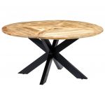 Mesa de Jantar Redonda 150x76 cm Madeira de Mangueira Maciça - 282763