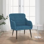Cadeira com Apoio de Braços 63x76x80 cm Veludo Azul - 351444