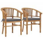 Cadeiras de Jardim com Almofadões 2 Peças Madeira de Teca Maciça - 49431