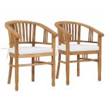Cadeiras de Jardim com Almofadões 2 Peças Madeira de Teca Maciça - 49430