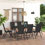 9 Peças Conjunto de Jantar para Jardim Preto e Castanho - 3060093