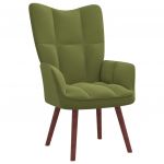 Cadeira de Descanso Veludo Verde-claro - 328054