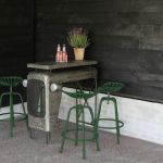 Esschert Design Cadeira de Bar Industrial Verde - 442364