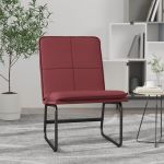 Cadeira Lounge 54x75x76 cm Couro Artificial Vermelho Tinto - 351334