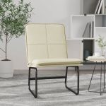 Cadeira Lounge 54x75x76 cm Couro Artificial Creme - 351331