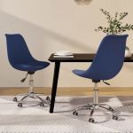 Cadeiras de Jantar Giratórias 2 Peças Tecido Azul - 338343