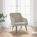 Cadeira com Apoio de Braços 63x76x80 cm Veludo Cinzento-claro - 351454