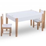 Mesa com Quadro/arrumação Desenho e Cadeiras 3 Peças Preto/branco - 286189