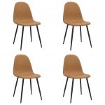 Cadeiras Jantar 4 Peças 45x54,5x87cm Couro Art. Castanho-claro - 325643