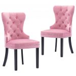 Cadeiras de Jantar 2 Peças Veludo Rosa - 287962