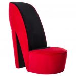 Cadeira Estilo Sapato de Salto Alto Veludo Vermelho - 248644