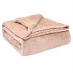 Briebe Manta de Sofa, Cobertor de Sedalina com Tela de Sherpa 220 X 240cm Quente, Grossa e Extra Macia Coral