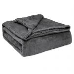 Briebe Manta de Sofa, Cobertor de Sedalina com Tela de Sherpa 220 X 240cm Quente, Grossa e Extra Macia Cinzento Escuro