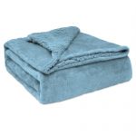 Briebe Manta de Sofa, Cobertor de Sedalina com Tela de Sherpa 220 X 240cm Quente, Grossa e Extra Macia Azul Petróleo
