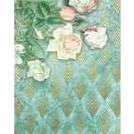 Komar Fotomural Floral And Wellness X4-1002 Rose Poem Verde/metálico/beige 200x250 (cm)