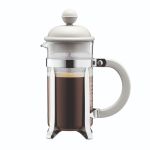 Bodum Caffettiera Cafeteira de Prensa com Tampa de Plástico, 3 Chávenas, 0.35 L, Aço Inox, Branco