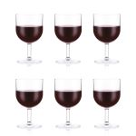Bodum Oktett 6 Copos para Vinho Tinto em Plástico, Inquebráveis e Reutilizáveis, 0,25 L, Transparente