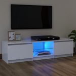 Móvel de TV com Luzes LED 120x30x35,5 cm Branco - 804283