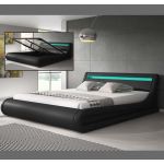 Móveis Bonitos Cama de Casal com Estrado Elevatório Parisina Preta (180x200cm) - CAAH003-BL180X200CM