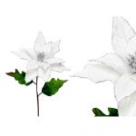 Ding Flor Poinsettia Tecido Branca 72cm 25x25x72cm