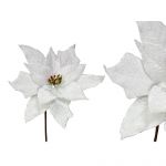 Ding Flor Poinsettia Tecido Branca 28cm 25x25x28cm