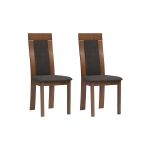 Vente Unique Conjunto de 2 Cadeiras Belinda Faia e Tecido Castanho Noz e Antracite