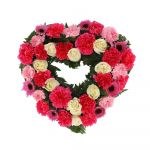 Homeflora Coração para Funeral em Tons Rosa