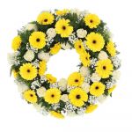 Homeflora Coroa Branca e Amarela para Funeral