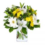 Homeflora Buquê de Flores Branco e Amarelo