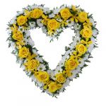 Homeflora Coração Branco e Amarelo para Funeral
