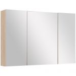 Móvel de WC Kleankin com Espelho 3 Portas e Prateleiras Ajustáveis Estilo Moderno 90x60x13,5 cm Carvalho