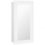 Móvel de WC Kleankin Armário com Espelho Armário de Parede com Prateleiras Ajustáveis 40x12x71 cm Branco