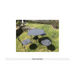 Mylia Sala de Jantar de Jardim em Metal Estilo Ferro Forjado: uma Mesa e 4 Cadeirões Antracite Guermantes