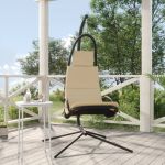 Cadeira Baloiço para Jardim com Almofadões Tecido Oxford/aço Creme - 362727