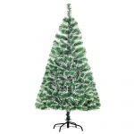 HomCom Árvore de Natal Artificial 150cm com 416 Ramos e Suporte de Metal Decoração Interior Sala de Estar Festas Ø75x150cm Verde
