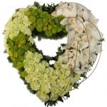 Arranjo Floral Coração Fúnebre da Despedida 60 cm